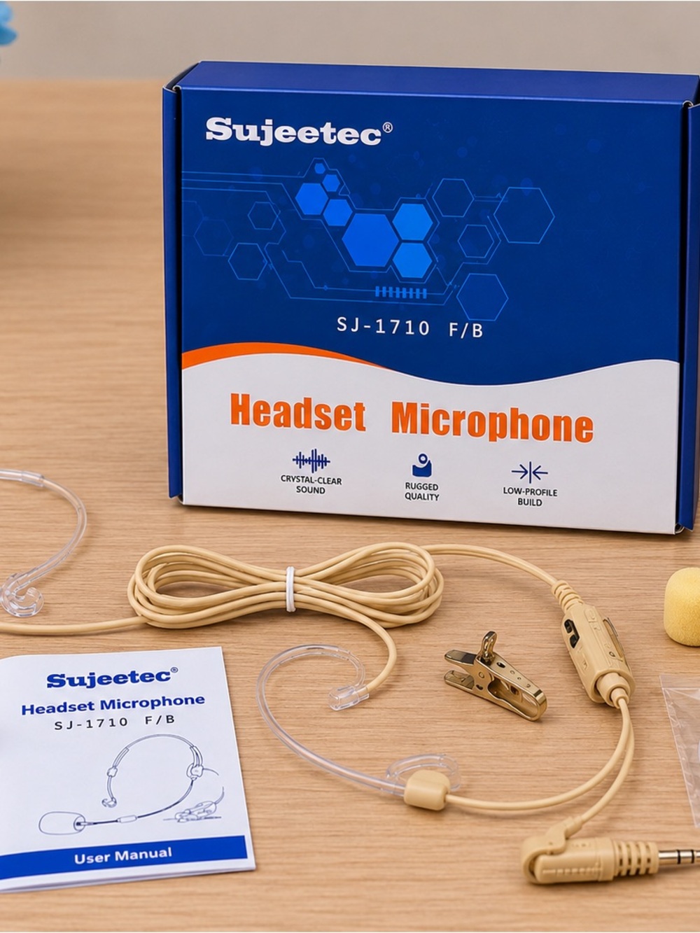 Sujeetec Headset‎ Microphone in Blue and White